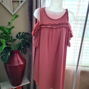 Lauren Conrad cold shoulder dress pink